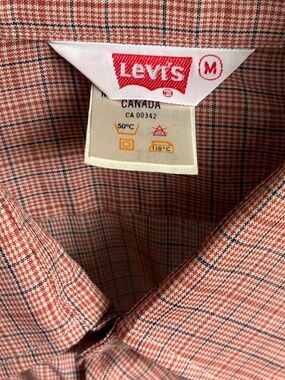 Vintage LEVIS 1979 Red Plaid Button Down Shirt NWOT